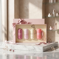 키체인 30ml/50ml 스킨케어 세럼 화장품 포장 스프레이 병 투명 PET 본체 PP 캡 펌프 스프레이어 스크린 인쇄