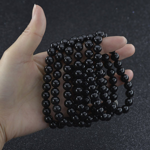 Wholesale 4mm 6mm 8mm 10mm 12mm <strong>Black</strong> Agate Natural Stone Smooth <strong>Black</strong> Onyx Gemstone Round Loose <strong>Beads</strong> for Jewelry Making - Product Image 6