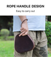 Sac de rangement en cuir véritable, boîte d'écouteurs pour casque, étui de coque pour Sony WH-1000xm4 avec sangle de corde
