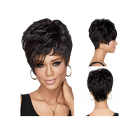 Perruque brésilienne lisse, coupe courte Pixie pour femmes noires, postiche chevelure bouclée, qualité européenne, prix bon marché, offre spéciale