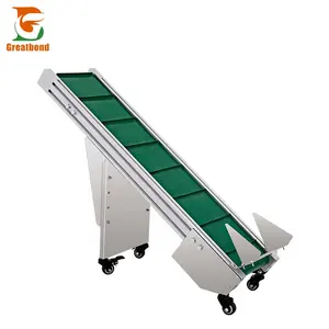 Manufacturer supply automatic bag packing customize vertical PVC Inclined mobile lifting and climbing conveyor belt