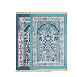 Tappeto da Preghiera Islamico di Alta Qualità, Morbido, Turco, Floreale, a Pelo Corto, Lavabile, Antiscivolo, con Borsa, Set per Ramadan ed Eid <span class=keywords><strong>Mubarak</strong></span> - Product Image 5