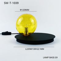 Lámpara de Mesa para Sala de Estar, Decoración de Vidrio para el Hogar, Lámpara de Mesa LED para Restaurante, Lámpara de Escritorio Retro