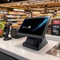 Terminal POS Todo en Uno con Pantalla Táctil de 15.6 Pulgadas, Windows 10/11, 4GB+64GB, Sin Ventilador, Compatible con Múltiples Periféricos, OEM/ODM