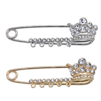 Broche Couronne en Alliage Anti-exposition, Fourniture Directe Usine, Épingle de Col Corsage, Épingle Simple pour Vêtements Femme, Badge Personnalisé