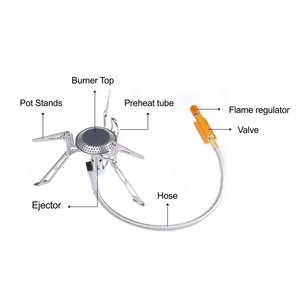 Folding Foldable <b>Gas</b> <b>Cooker</b> Camping Burner <b>Outdoor</b> Stove with Preheat Tube - Product Image 6