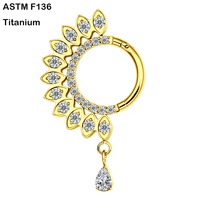 Éternel Métal ASTM F136 G23 Titane CNC Sculpture CZ Clouté Nez Anneau Oreille Cartilage Piercings Articulé Segment Daith Anneau