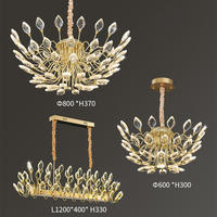 Lustre moderne de luxe en cristal doré, design suspendu, luminaire pour salon, salle à manger, décoration d'hôtel