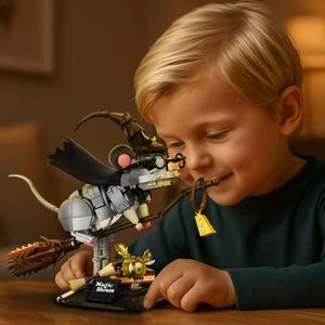 Nouveauté : Blocs de construction Salamandre et Souris Magicienne - Modèle de chapeau magique à construire soi-même, cadeau de collection fantaisiste pour les fans de la fantasy - Product Image 4