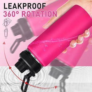 Bouteille thermos d'extérieur en acier inoxydable 304 à double paroi isolée sous vide pour le sport avec pailles et couvercles - Product Image 4