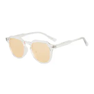 新款时尚TR90透明太阳镜女网红风格街头太阳镜圆形镜片