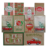 Décor de fenêtre de noël 10 pièces, ensemble d'emballage cadeau vide, boîte en papier pour cadeau de noël