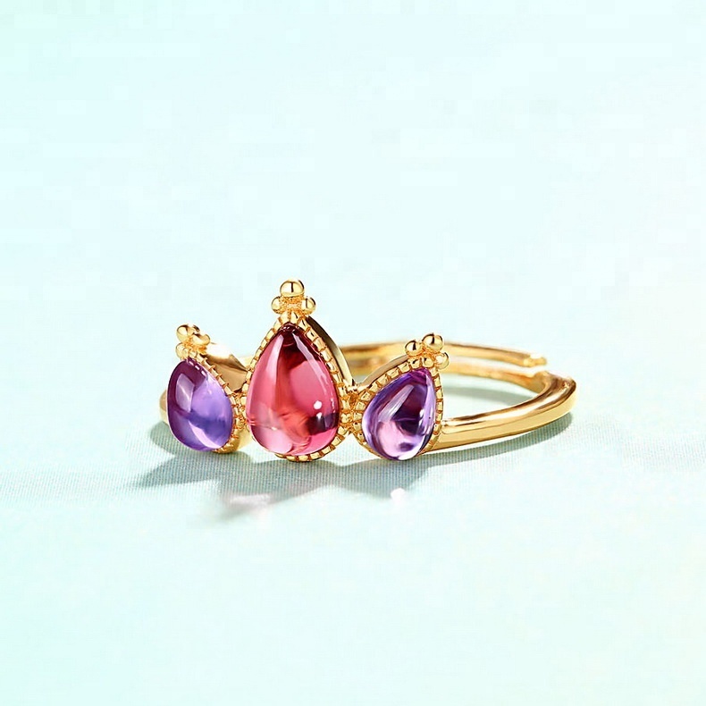 Haute Qualité Solitaire Opale Bague En Gros De Doigt De Mariage Cool Type Plaqué Or Anneaux