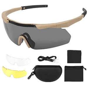 Óculos Táticos de Sol PC Anti-Impacto Polarizados para Ciclismo com 3 Lentes Intercambiáveis Óculos de Tiro - Product Image 1