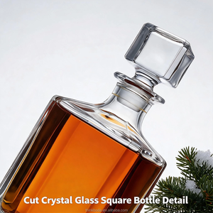 Decantador de Vidrio Cuadrado Versátil para Vodka, Ginebra, Tequila, Bourbon, Whisky, Solución de Almacenamiento, Contenedor Transparente para Licores - Product Image 2