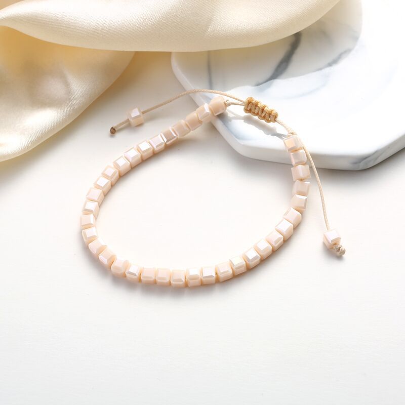 Bracciale Donna In Pietre Naturali 4mm Con Cristalli E Accenti Oro – Regolabile E Artigianale