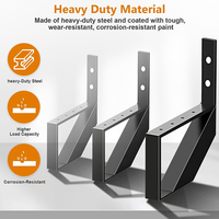JH-Mech Lot de 3 poutres d'escalier monobloc pour soutenir les marches extérieures, noires, robustes, en acier thermolaqué, sur mesure