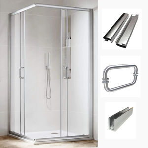 Canto polido deslizante porta do chuveiro Semi-Frameless deslizante chuveiro gabinete alumínio perfil - Product Image 1