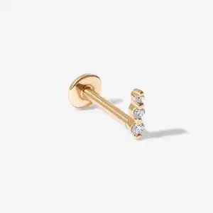 DiamondX 14k gold VS Lab Diamond Piercing Pave Diamond Ear Stud Multi Pierces