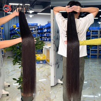 Cheveux humains vierges bruts non traités du Cambodge, 40-50 pouces, sans nœuds et sans perte, double trame machine, marque GS-Hair
