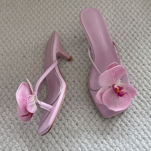 Sapato De Salto Slipper Summer Flower Sexy 2025 Women <b>Shoes</b> High Heel - Product Image 3