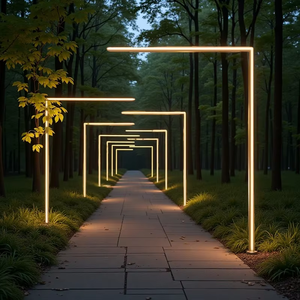 Outdoor Waterproof Aluminum LED Garden Solar Street Lights Right-Angle Warm Light for AC Power Supply - Product Image 1