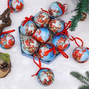 Decoraciones para fiestas, pegatinas de dibujos animados de Papá Noel, colgantes de bolas impresas, modelo 75 290 Bc, 14 piezas, árbol de Navidad - Product Image 4