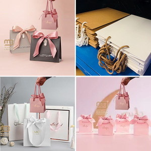 กระเป๋าใส่ของขวัญเล็กๆสีขาวของขวัญบูติกกระเป๋ากระดาษกระดาษแข็งสีดำสีชมพูสุดหรูกระเป๋าเครื่องสำอางช้อปปิ้ง - Product Image 6