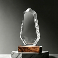 Plaques de récompense personnalisées en bois massif, trophées en verre cristal vierges ODM/OEM, gravure laser, prix de cheerleading