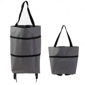 Prix d'usine, haute qualité, chariot de courses pliable personnalisé pour supermarché, sacs de courses à roulettes, sac à légumes - Product Image 1
