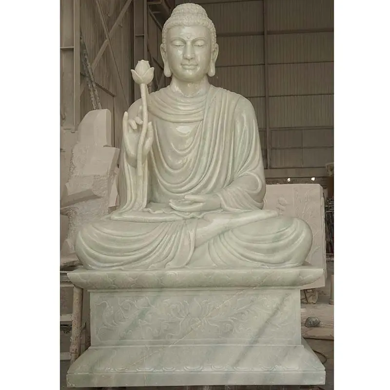 Estatua de piedra de mármol de Buda indio tallada a mano al aire libre grande personalizada al por mayor