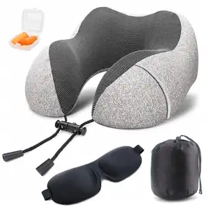 2023 New Neck And Shoulder Relaxer Neck Stretcher Stress Relieve Pillow Set Colorful Memory Foam U-shaped Airplane Travel Pillow