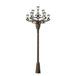 Série de lampadaires marron haut de gamme style Lotus, avec poteau en alliage d'aluminium anticorrosion, indice de protection IP66, pour l'aménagement urbain - Product Image 1