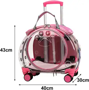 Pet Trolleys With Wheels Cat Dog Easy Walk Foldable Travel Carrier Carriage Bubble Pet Stroller Carrier