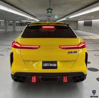 Para BMW X6M G06 F96 Kit de carrocería Actualización de fibra de carbono Estilo LD Alerón delantero Difusor Capó Falda lateral con malla central-Nuevo