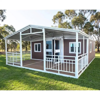 Maison conteneur extensible à double aile de 40 pieds, grand espace, préfabriquée et pliable, avec salle de bain intégrée