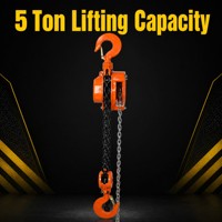 WIN TOP STAR 5000KG Alat Angkat Rantai Manual Efisien, Blok Rantai Tangan 5 Ton, Operasi Lancar, Bersertifikasi CE IP66, Warna Oranye