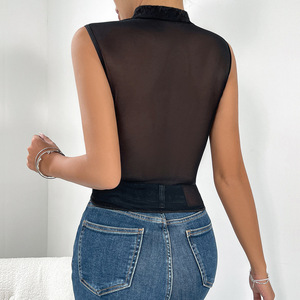 Nouveau corset en arête de poisson en maille transparente en dentelle sexy Spice Girls pour porter un petit gilet - Product Image 5