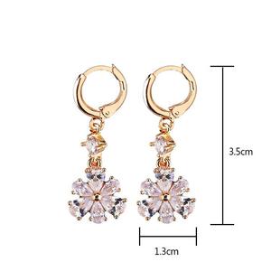 Pendientes Colgantes Florales de Oro Saudí de 18K con Circones de Lujo, Novedad 2026, Joyería Antideslustre, Venta Directa de Fábrica - Product Image 4