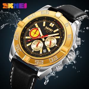Montre à quartz de mode sans usine fabricant de logo personnalisé montre-bracelet en cuir pour hommes montre OEM & ODM SKMEI 9322 - Product Image 6