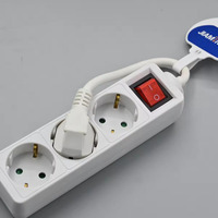 Prise de courant allemande en cuivre 250V 16A avec protection contre les surcharges, multifonctionnelle, rallonge 3/4/5/6 voies, câble de 1,4 m, prise EU, 3 prises