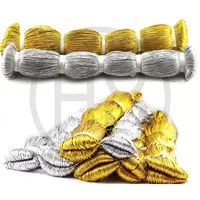 Kustom Metallic Emas Perak Warna Dikepang 1Mm 1.5Mm 2Mm 2.5Mm 3Mm Tali Karet Tali Elastis Tali untuk Dekoratif