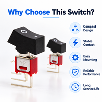 Petit interrupteur à bascule SPDT, courant nominal 3A, matériau ignifuge pour outils électriques et équipements électroniques, personnalisation OEM
