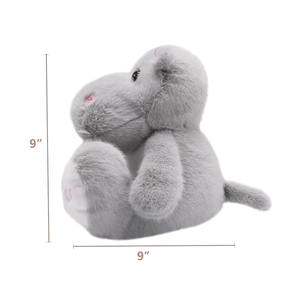 7983 カスタマイズふわふわグレーのカバのぬいぐるみ、大きな足付き、子供、男の子、女の子への誕生日、クリスマスプレゼント、カバのぬいぐるみ - Product Image 4