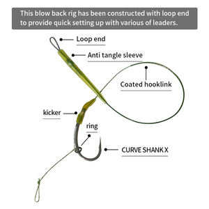 Pêche à la carpe Blow Back Rig Curve Shank X Hooks - Ready Made Blow Back Rigs - Product Image 3