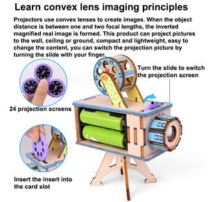 डिय असेंबली लकड़ी 3 डी पहेली बच्चों प्रोजेक्टर बायोस्कोप स्टेम खिलौने हस्तनिर्मित प्रोजेक्टर जिग्सॉ खिलौना स्लाइड प्रोजेक्टर - Product Image 5