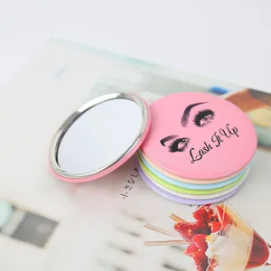 Groothandel Promotie Ronde Kleine Gift Tin Mini Pocket Draagbare Make-Up Spiegel