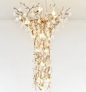 Zeal Lighting High Quality Modern Gold Crystal <b>Chandelier</b> <b>Large</b> Tree Branch Design for Hotels Villas - Product Image 1