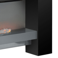 Cheminée électrique autoportante moderne d'intérieur, finition noire, 1000W 2000W, télécommandée, réglable, pour usage domestique