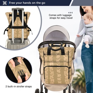 Sac à langer multifonctionnel pliable grande capacité pour maman et bébé, imperméable, de style hawaïen, idéal pour les voyages - Product Image 4